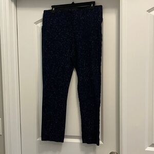 Investments Slim Factor Speckled Navy Ankle Pants Size Large